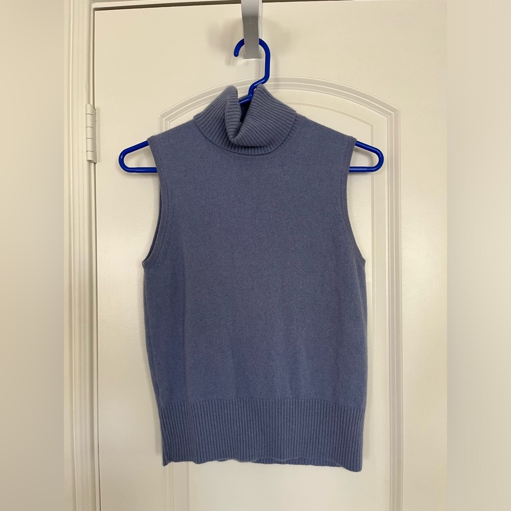 Ann Taylor 100% Cashmere Sleeveless Turtleneck Sweater